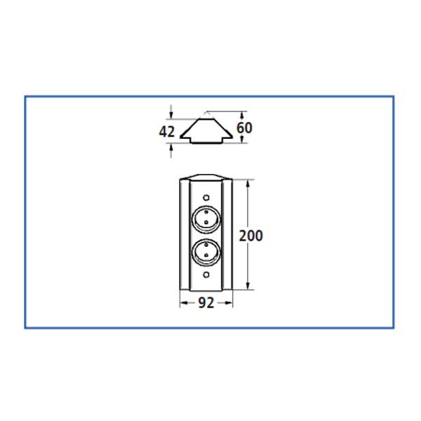 Thebo Orsa Edelstahl Eck-Steckdose