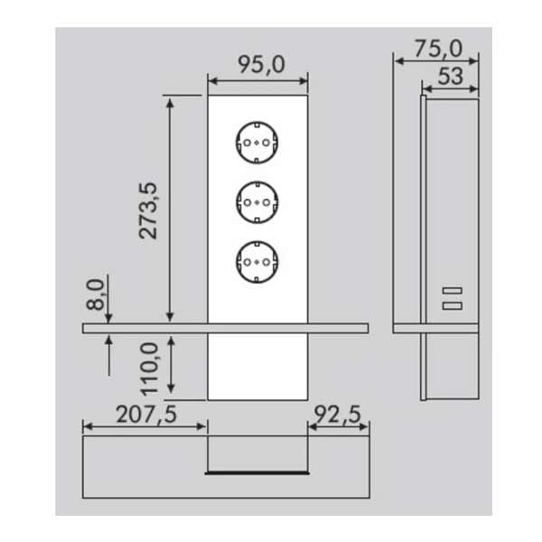 Wipo Power Turm Plus mit Glasablage
