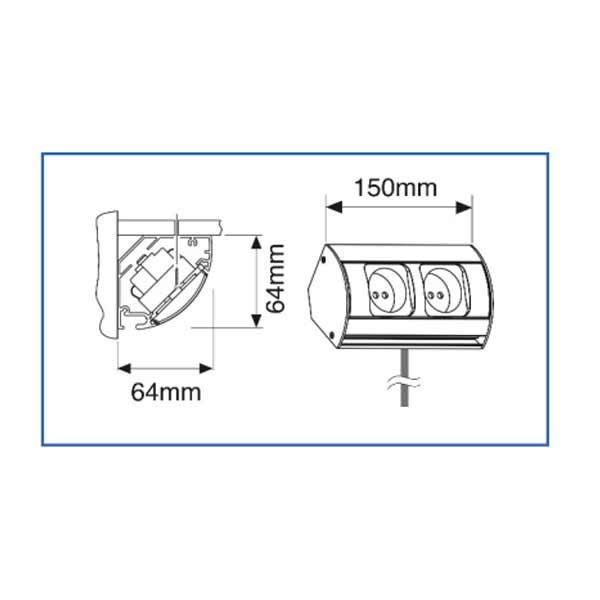 L&S Doppelsteckdose Corner 2-fach Steckdose