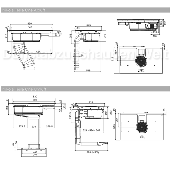 NikolaTesla One/One HP von Elica Kochfeldabzug Tischhaube