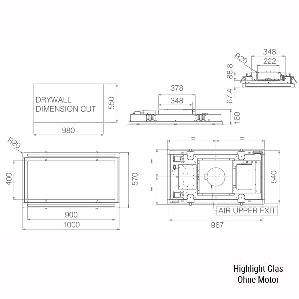 Deckenlüfter Elica Hilight