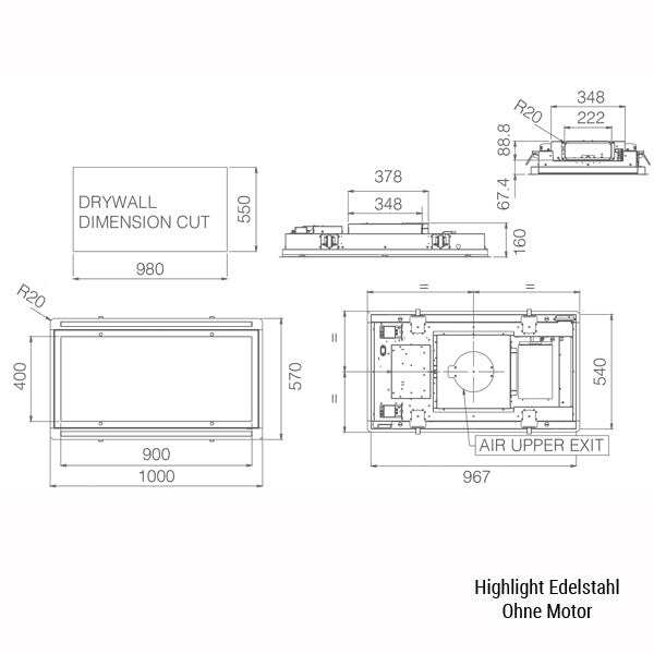 Deckenlüfter Elica Hilight