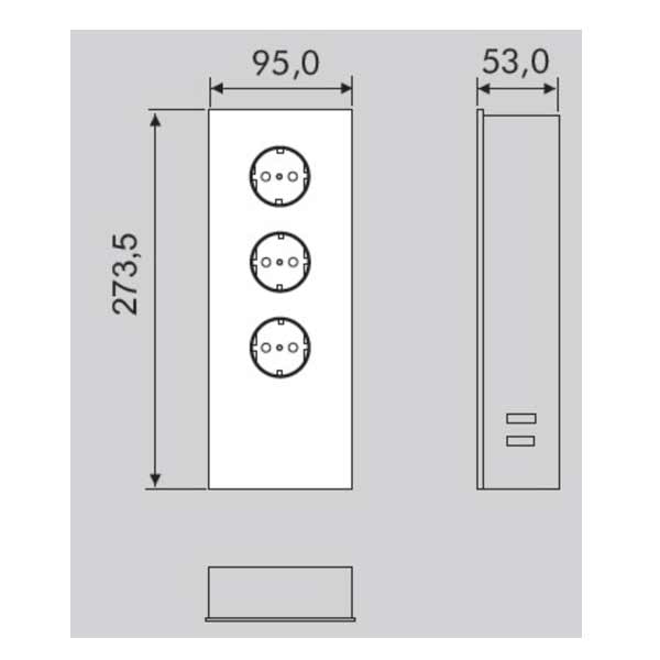 Wipo Power Turm Glas 3-fach mit USB-Anschlüssen