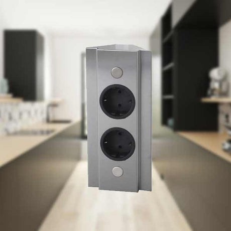 Thebo Orsa Edelstahl Eck-Steckdose