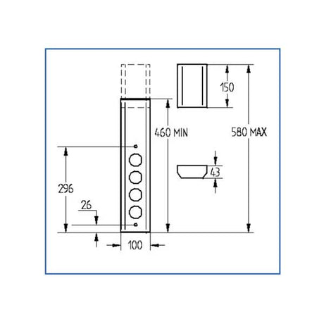 Thebo Profi Wandsteckdose aus Edelstahl