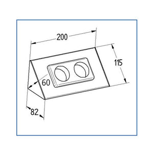 Thebo 2-fach Steckdosenelement Edelstahl