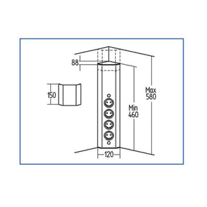 Thebo Pedro Eck-Steckdose Edelstahl