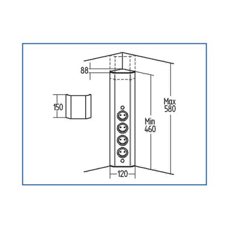 Thebo Pedro Eck-Steckdose Edelstahl