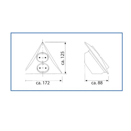 Omega 2-fach Eck-Steckdose