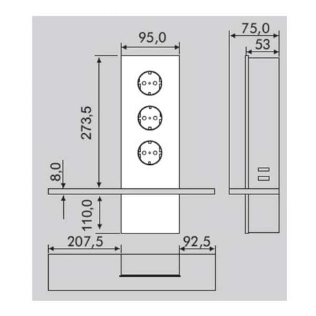 Wipo Power Turm Plus mit Glasablage