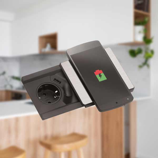 EVOline Square80 mit QI-Ladefunktion kabelloses Laden