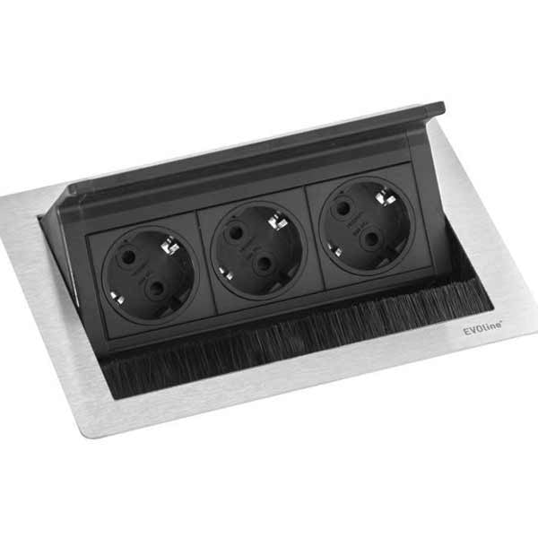 Evoline FlipTop versenkbare Steckdose 3-fach