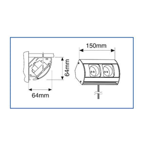 L&S Doppelsteckdose Corner 2-fach Steckdose
