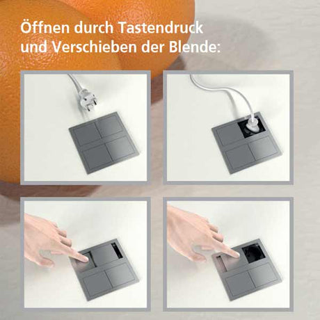 Einbausteckdose VersaHIT Dual aus Polycarbonat