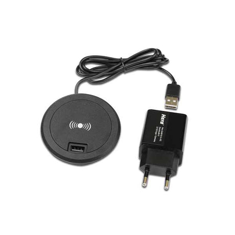 Wireless Charger Qi + USB Anschluss zum Laden