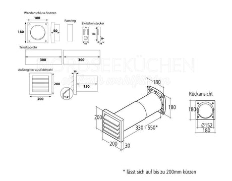 Aircircle Aeroboy Mauerkasten 150 mm