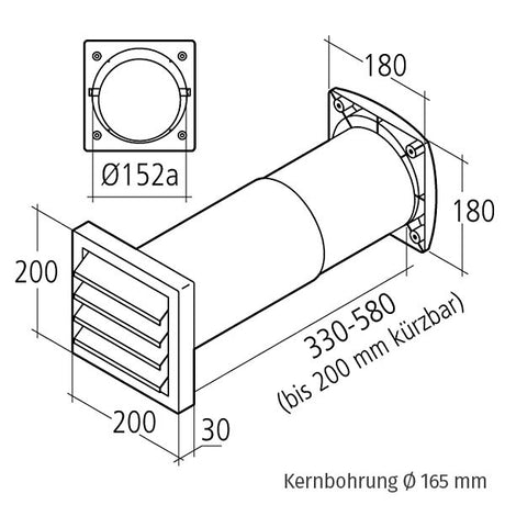 Aeroboy Mauerkasten 150 - Edelstahl