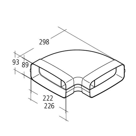 Flachkanal mit Muffe 90° hochwertiger Kunststoff