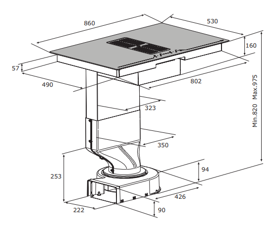 Airforce Centrale B2 Tischhaube