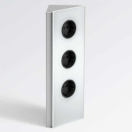 Wipo Power Ecksteckdose 3fach mit Glasblende