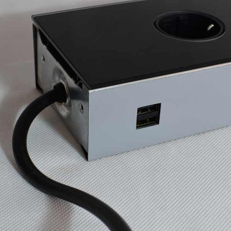 Wipo Power Turm Glas 3-fach mit USB-Anschlüssen