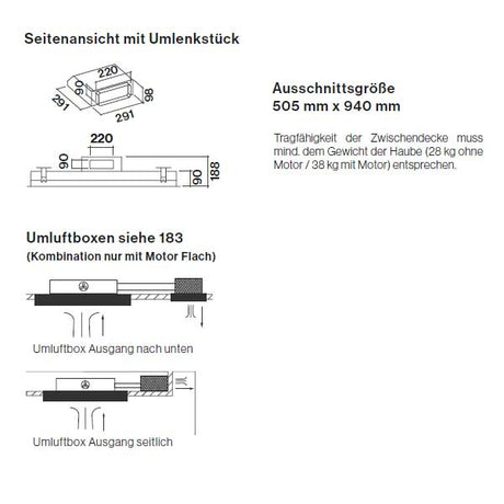 Falmec Sirio Deckenlüfter weißes Glas