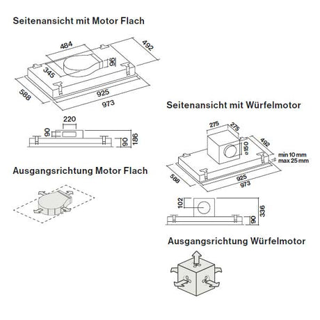 Falmec Sirio Deckenlüfter weißes Glas