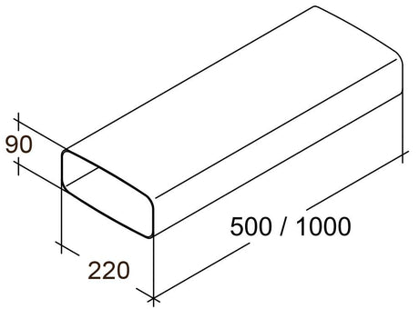 50 cm Vierkantrohr ohne Muffe 
